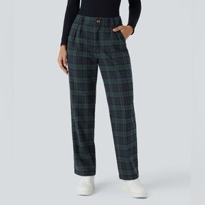 Urban Outfitters Plaid Women's Pants - Green and Black
